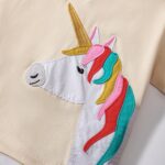 TCWWBB Toddler Girls Summer Short Outfits Clothes Set Kids Cute Unicorn Bunny Rainbow Animal Print Short Sleeve Cotton T-Shirt Tops and Shorts 2 Piece Crewneck Clothing Set Age 1-7 Years Old - Image 5