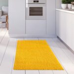 THE RUGS Living Room Rug - Shaggy Soft And Elegant Carpets For The Bedrooms And Kitchen, Easy To Clean, Many Different Sizes (80x150 cm, Yellow) - Image 2