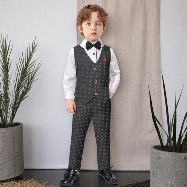 Nwada 4 Piece Boy Suits Boys Wedding Suit Page Boy Party Prom Formal Tuxedo Suits 3-4 Years - Image 2