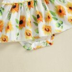 XIXIMAON Cute Baby Girl Summer Clothes Babydoll Collar Short Puff Sleeve Letter Embroidery Ruffle Romper Dress Mamas Mini Floral Jumpsuit Toddler Outfits - Image 5