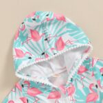Toddler Kids Baby Girl Swimsuit Cover Up Hooded Zip Up Beach Bathing Suit Short Sleeve Summer Dress Swimwear - Image 5