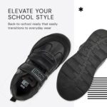 Boys School Shoes - Marvel LED Trainers, Black Light Up Trainers - Durable, Scuff Resistant PU School Shoes - Image 2