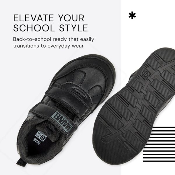Boys School Shoes - Marvel LED Trainers, Black Light Up Trainers - Durable, Scuff Resistant PU School Shoes - Image 2
