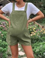 Sukany Women's Maternity Overall Shorts Casual Pregnant Jumpsuit Adjustable Strap Sleeveless Short Romper Shortalls - Image 2