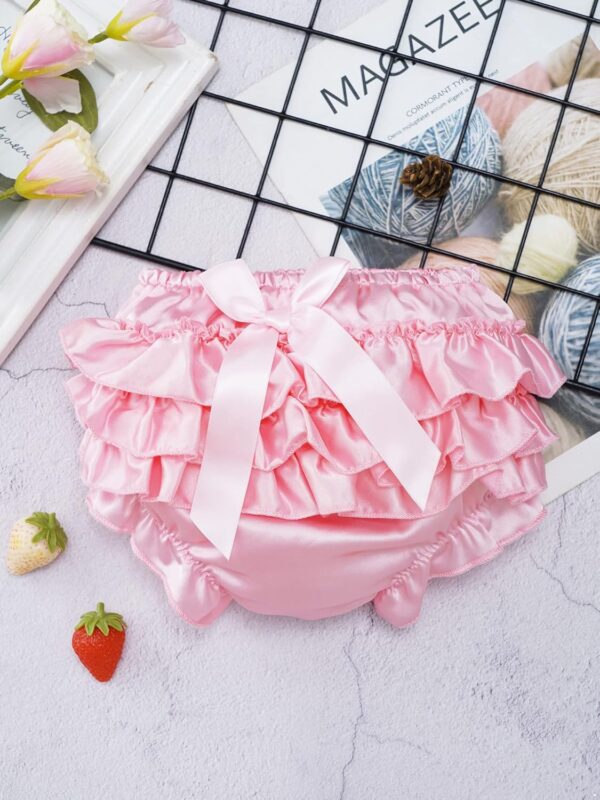 Newborn Baby Girls Ruffle Bloomers Bowknot Cute Diaper Cover Panties Cotton Shower Shorts - Image 3