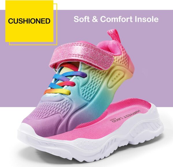 Girls Trainers Kids Athletic Shoes Toddlers Glitter Casual Lightweight Sneakers Sports Shoes Breathable Tennis Road Trail Running Shoes - Image 6