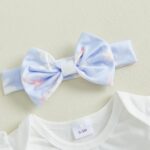 Qianderer Newborn Baby Girl Easter Outfit Bunny Clothes Long Sleeve Romper+Bloomers Tutu Skirt+Socks+Headband 4Pcs - Image 5