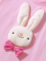 TCWWBB Toddler Girls Summer Short Outfits Clothes Set Kids Unicorn Bunny Animal Print Short Sleeve Cotton T-Shirt Dresses Tops and Shorts 2 Piece Crewneck Sleeveless Clothing Set Age 1-7 Years Old - Image 4