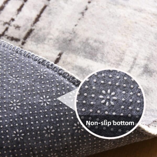 Tinyboy-hbq Area Rug Living Room Rugs Grey Modern Luxury Rug Soft Short Pile Carpet Modern Style Decorative Rugs for Living Room Bedroom (Grey/Beige, 120 x 160 cm) - Image 7