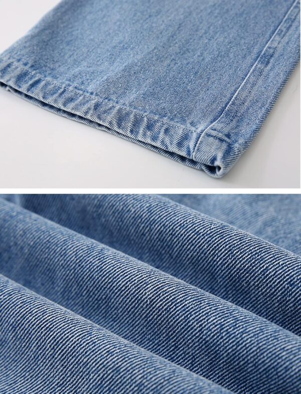 Ripped Jeans for Girls High Elastic Waist Baggy Casual Wide Leg Denim Jeans Fashion Washed Trousers with Pockets Stretchy Vintage Pants Age 5-15 Years - Image 2