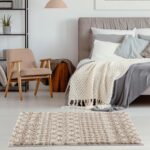 THE RUGS Modern Moroccan Design Living Room and Bedroom Rugs, Non-Shedding & Easy Care (Moroccan Ivory/Beige, 60x110 cm) - Image 4