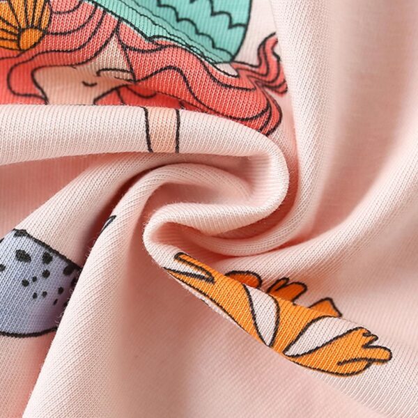 TCWWBB Toddler Girls Summer Short Outfits Clothes Set Kids Cute Unicorn Bunny Rainbow Animal Print Short Sleeve Cotton T-Shirt Tops and Shorts 2 Piece Crewneck Clothing Set Age 1-7 Years Old - Image 7