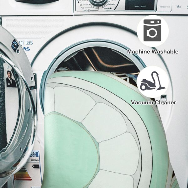 Boho Floral Round Rugs for Bedroom - 120CM Circle Cute Area Rug Machine Washable Non-Slip Soft Floor Mats for Girls Play Room 405-06120 - Image 7