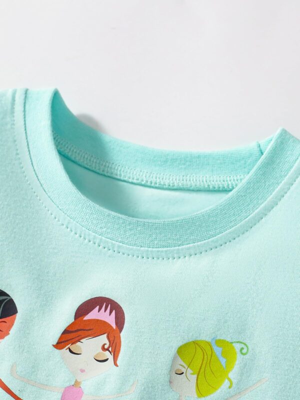 Toddler Girls Summer Short Outfits Clothes Set Kids Unicorn Bunny Animal Print Short Sleeve Cotton T-Shirt Dresses Tops and Shorts 2 Piece Crewneck Sleeveless Clothing Set Age 1-7 Years Old - Image 3