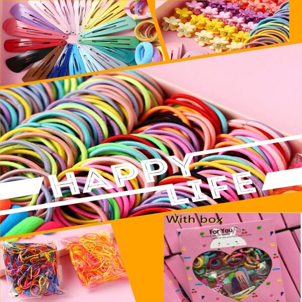Esteopt 780 Pcs Hair Accessories Set, Bow Hair Clip Flower Elastic Rubber Hair Ties for Girls and Little Girls Baby Kids, Multi-colored - Image 3