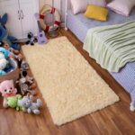 Ceneco Rugs Living Room,Beige Rugs for Bedroom,Small Fluffy Rug,Washable Non-Slip High Pile Soft Carpet,Shaggy Bedroom Mat(Beige, 80x120 cm) - Image 6