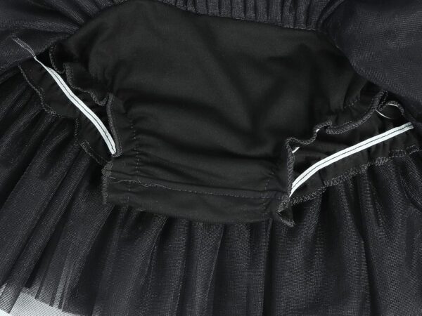 Eledobby Baby Girls Tutu Skirt with Diaper Cover 2 Pieces Newborn Pleated Tulle Skirts Headband Set Layered Bloomers Toddler Clothes for Birthday Photography Black 1-2 Years - Image 5