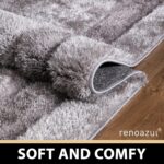 renoazul® Shaggy Washable High Pile Bordered Rug, 160 x 230 cm, Trani Silver, Shaggy Area Rug for Baby Room, Nursery or Kids Room - Image 3