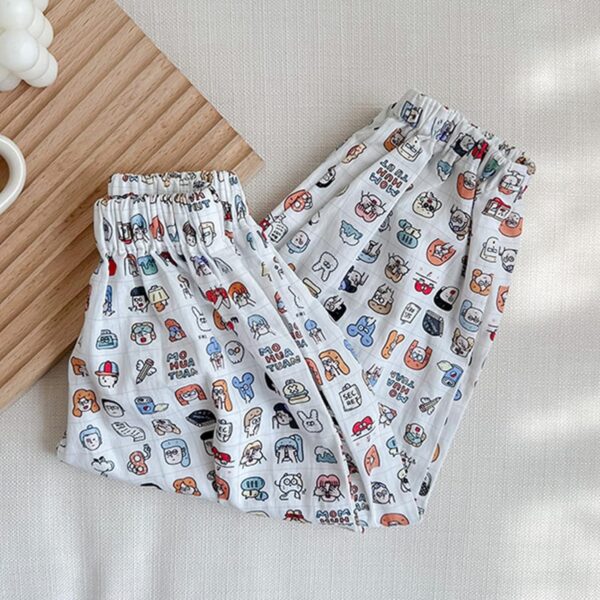 Toddler Kids Baby Girls Boys Cotton Pull On Cartoon Print Elastic Basic Harem Long Pants Bloomers Casual Joggers Leggings for Toddler Girls - Image 2