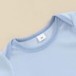 Newborn Baby Girl Clothes Set Short Sleeve Solid Romper Tops + Bloomers Shorts Infant Outfits Set - Image 3