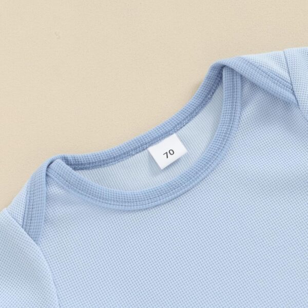 Newborn Baby Girl Clothes Set Short Sleeve Solid Romper Tops + Bloomers Shorts Infant Outfits Set - Image 3