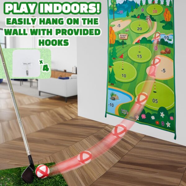 KreativeKraft Golf Set for Kids Adults Family Games Golf Balls Golf Accessories Kids Toys Indoor Outdoor Garden with Golf Mat Training Putting Practice - Image 2