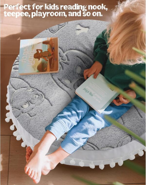 MeMoreCool Kids Floor Pillow Seating Round Floor Cushion Glow in Dark, Large Floor Pillow for Kids, Child Floor Pillow Cushion for Sitting, Big Circle Pillow Seat for Floor Playroom Reading Nook - Image 3