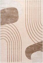 TT Home Low Pile Rug Area Rug Livingroom Carpet Square 3D Abstract Pattern, colour:Beige Cream, Size:120x160 cm - Image 5