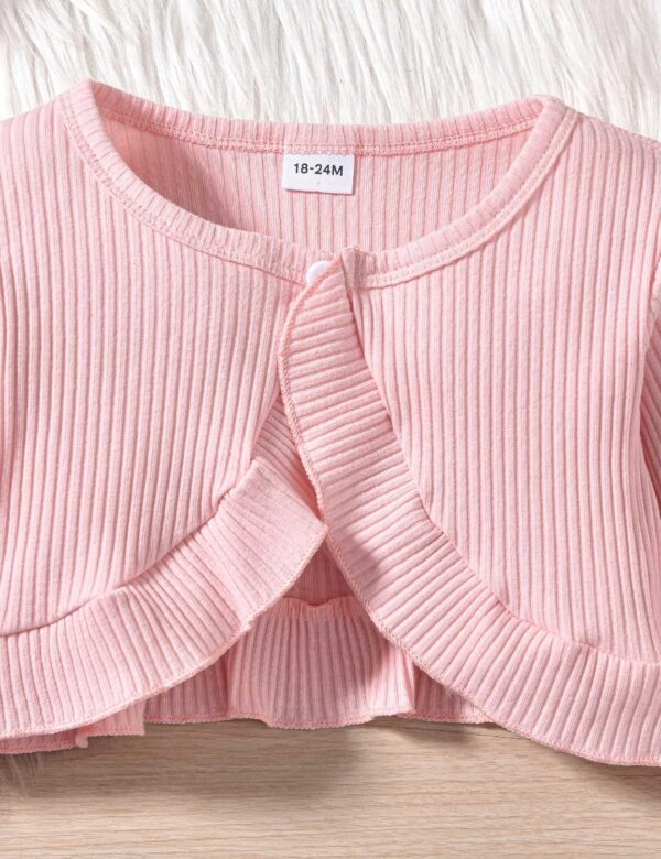 puseky Toddler Baby Girls Dress and Cardigan Set Baby Girl Floral Print Sleeveless Dress and Coat 2Pcs Fall Outfits Set - Image 4