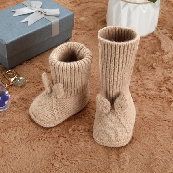 Loyfoky Baby Booties Newborn Babe First Walkers Knit Boots Warm Knit Crib Shoes Crochet Soft Infant Sock for Boy Girl - Image 5