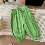 Baby Girls Trousers Infant Casual Loose Harem Bloomers Pants Toddler Elastic Waist Solid Color Lightweight Basic Bottoms - Image 2