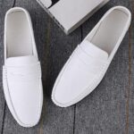 Men's Loafers Flat Breathable Casual Leather Moccasins Handmade Slip On Driving Business Shoes - Image 5