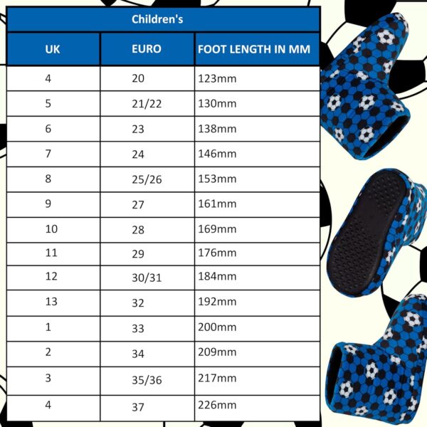 Kids Football Slipper Boots Boys Girls Fleece Lined Slippers House Shoe Booties - Image 7