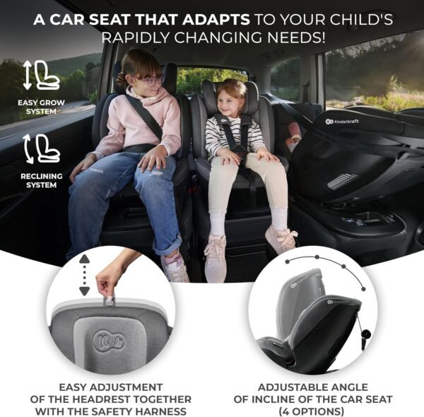 Kinderkraft XPEDITION2 I-Size Child Car Seat with 360 Degree Rotation, Isofix, Base Station, Special Safety Systems, Easy to Clean, from Birth Group 0/1/2/3 0-36 kg, Black - Image 8