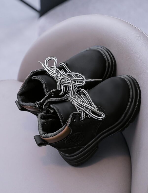 Boys Girls Ankle Boots Toddler Construction Boots Kids School Boots Wedding Dress Lace Up Shoes Winter Snow Shoes - Image 4