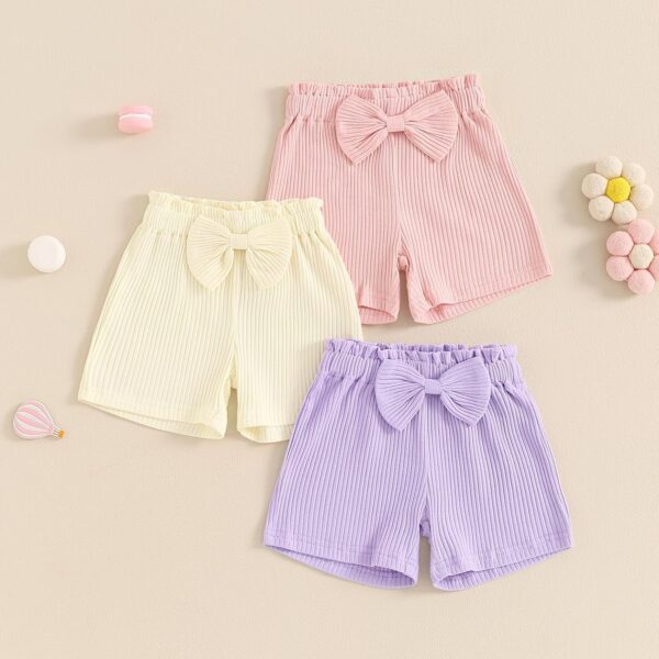 PanLidapan Toddler Infant Baby Girl 3 Pack Shorts Elegant Elastic Waist Bow Bottoms Summer Casual Clothes - Image 4