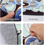 Boho Floral Round Rugs for Bedroom - 120CM Circle Cute Area Rug Machine Washable Non-Slip Soft Floor Mats for Girls Play Room 405-06120 - Image 6