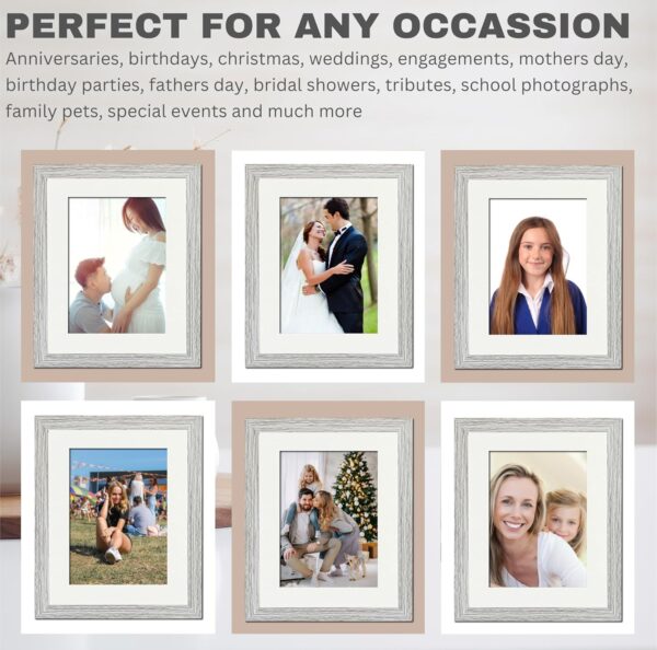 Picture Frame 8 x 10, Light Grey, Pack of 3, Freestanding and Wall Mountable, 20 x 25 cm, 10x8 Picture Frames, Grey 8x10 Photo Frames, 8x10 Photo Collage Gallery Display - Image 2