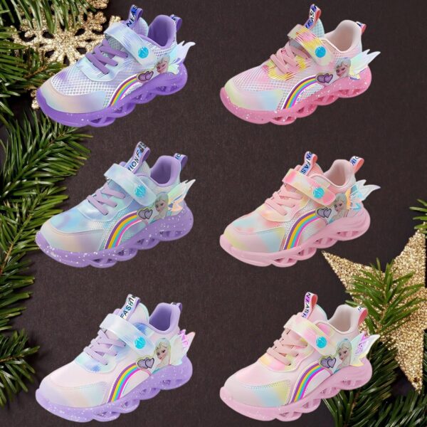 Vorkhuaeri Princess Sneakers for Girls Kids Trainers Light Up Shoes Dress Up Elsashoes Baby Toddler Sneakers Birthday Xmas - Image 7