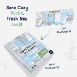 Organic Cotton Baby Socks, 12 Pairs, Unisex 0-6M - Soft, Hypoallergenic Newborn & Infant Socks - Baby Girl & Boy Gifts (UK, Age, 0 Months, 6 Months, Blue - Gray - White) - Image 3