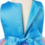 M MUNCASO Girls Princess Dress Sequin Tulle Flower Rainbow Round Collar Sleeveless Formal Dress Birthday Party Wedding Bridesmaid Girl Evening Dresses Toddler Baby Age for 2-13 Years - Image 5