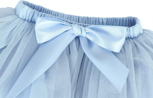 Eledobby Baby Girls Tutu Skirt with Diaper Cover 2 Pieces Newborn Pleated Tulle Skirts Headband Set Layered Bloomers Toddler Clothes for Birthday Photography Blue 0-6 Months (A01402-Blue-S-EUK11) - Image 3