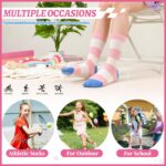 SEEYAN Girls Socks Kids Athletic Crew Sport Cotton Trainer Breathable Calf Softs Socks 6 Pairs - Image 6