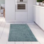 THE RUGS Living Room Rug - Shaggy Soft And Elegant Carpets For The Bedrooms And Kitchen, Easy To Clean, Many Different Sizes (60x110 cm, Duckegg Blue) - Image 2
