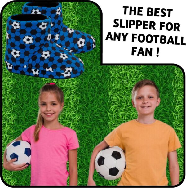 Kids Football Slipper Boots Boys Girls Fleece Lined Slippers House Shoe Booties - Image 6