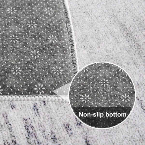 Area Rugs Abstract Rug Modern Soft Living Room Carpet Large Washable Shaggy Rugs for Living Room Bedroom Dining Room Indoor Home Decor Carpet (Abstract Grey/Blue, 120×160 cm) - Image 6