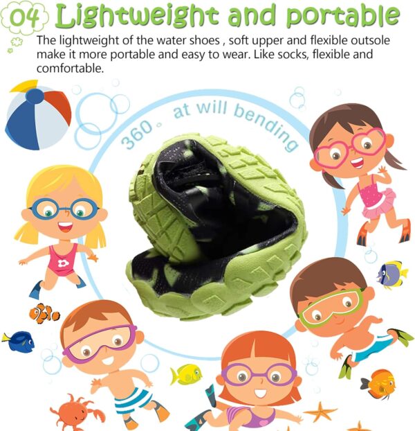 Water Shoes Kids Boys Girls Beach Shoes Kids Aqua Swimmming Shoes Pool Barefoot Shoes Quick Dry Lightweight Kids Surfing Diving Shoes - Image 5