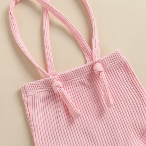 Fabumily Newborn Baby Boys Girls Suspender Shorts Unisex Infant Solid Color Ribbed Knitted Bloomers Overalls Summer Clothes - Image 5