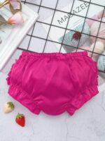 Agoky Newborn Baby Girls Ruffle Bloomers Bowknot Cute Diaper Cover Panties Cotton Shower Shorts - Image 4