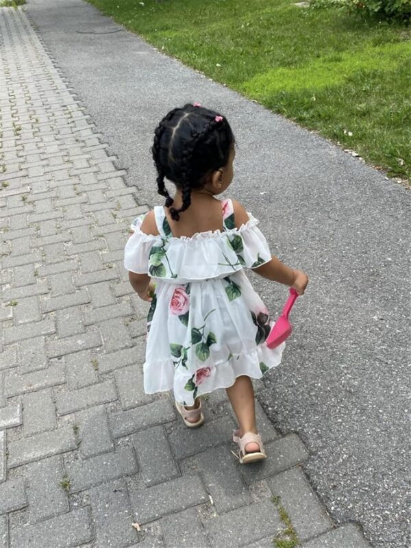 Derouetkia Toddler Baby Girls Summer Floral Dress Off Shoulder Skirt Chiffon Princess Dresses Suspender Sundress for Little Girls - Image 7
